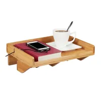 relaxdays Bettablage zum Anklemmen Nature - Materialtyp: Holz - Material: Holz - Detailfarbe: Nature - Produkttyp: Aufbewahrungskiste