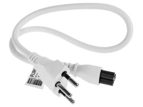 FURBER.power Netzkabel C5-T12 0.5 m Weiss - Anzahl Leiter: 3 - Detailfarbe: Weiss - Kinderschutz: Ja - Steckereigenschaften: Angespritzt - Steckertyp Ausgang: C5 - Leiterquerschnitt: 0.75 mm²