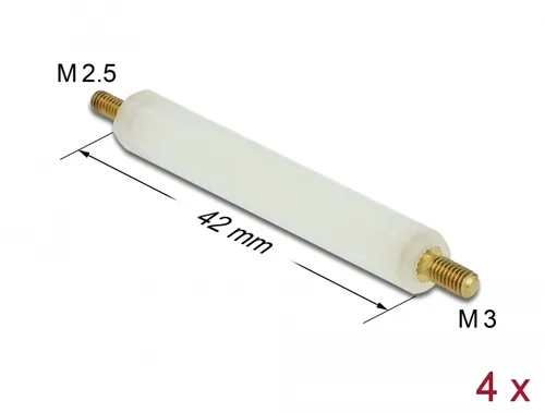 DELOCK Abstandshalter M2.5 x M3,Sechskant,AußenAußen 42 mm