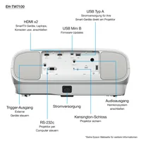 Epson EH-TW7100 Standard Throw-Projektor 3000 ANSI Lumen 3LCD UHD 4K (3840x2160) 3D Weiß