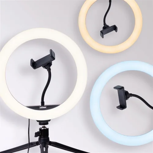 Dörr Videoleuchte Vlogging Kit VL-26 RGB - Farbtemperatur Kelvin: 3000 bis 6000 K - Lichtfarbe: Kaltweiss/Tageslichtweiss (KW) - Farbe: Schwarz