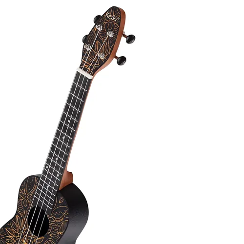 Ortega Guitars Keiki Ukulele Pack Soprano Size Super Scale Ukulele Agathis / ABS Orange Kaleidoscope - K2SS-OKC
