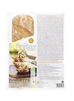 Schnitzer Bio Baguette Rustic 2 x 160 g - Produkttyp: Brot - Nährwertangabe pro: 100 g - Energiegehalt (in kj): 809 KJ - Energiegehalt (in kcal): 192 Kcal - Fett: 3.9 g - Gesättigte Fettsäuren: 1.2 g