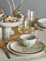 Bloomingville Speise-Service Bea 12-teilig, Nature - Material: Steingut - Teller Typ: Speise-Service - Detailfarbe: Nature - Form: Rund