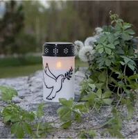 Star Trading LED Grabkerze Taube, Ø 7.5 x 12.5 cm, Weiss - Betriebsart: Batteriebetrieb - Akkubetrieb - Aussenanwendung: Ja - Höhe: 12.5 cm - Timerfunktion: Ja - Set: Nein - Leuchtenfarbe: Weiss