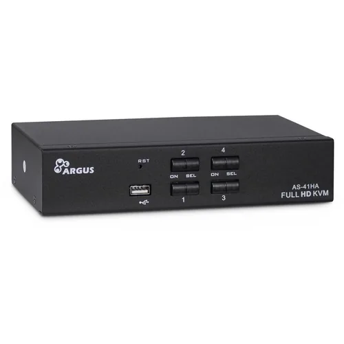 Inter-Tech KVM Switch AS-41HA HDMI, 4 Port, Metall