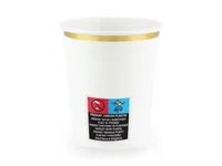 Partydeco Einwegbecher 260 ml, 6 Stück, Weiss - Produkttyp: Einwegbecher - Materialtyp: Papier - Material: Pappe - Detailfarbe: Weiss - Verpackungseinheit: 6 Stück