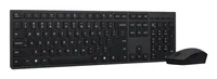 Lenovo Tastatur-Maus-Set Pro Combo Recharge - Maus Features: Scrollrad - Tastatur Typ: Business - Tastaturlayout: QWERTZ (CH) - Tastatur Features: 128-Bit-Verschlüsselung - Batteriestandsanzeige - Medientasten - Keyboard Tasten: Chiclet (Notebook) - Detailfarbe: Grau