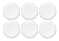 FURBER Frühstücks- & Dessertteller Ø 21 cm, 6 Stück, Weiss/Gold - Material: New Bone China - Teller Typ: Speiseteller - Detailfarbe: Weiss - Gold - Verpackungseinheit: 1 Stück - Form: Rund