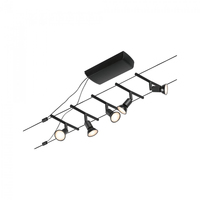 Paulmann CorDuo Seilsystem Salt Basisset GU5.3 max. 5 x 10 W - Lampensockel: GU5.3 - Smart Home: Ja - Lichtfarbe: Warmweiss - Lichtstärke: 0 lm - Dimmbar: nicht dimmbar - Anzahl Lampen: 5
