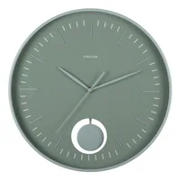 KARLSSON Wanduhr Grato Pendulum 40.6 cm, Dschungel grün/graue Jade - Uhrtyp: Analog - Betriebsart: Batteriebetrieb - Funksignal: Nein - Funktionen: Zeit - Form: Rund - Detailfarbe: Grün - Jade