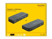 DELOCK DisplayPort 1.4 KVM Switch 8K 30Hz USB 3.0 Audio