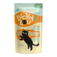 Lucky Lou Nassfutter Lifestage Adult Geflügel & Forelle, 125 g - Tierbedürfnis: Gewichtskontrolle - Geschmacksrichtung: Fisch - Geflügel - Zertifikate: Keine Zertifizierung - Fleischsorte: Geflügel - Forelle - Packungsgrösse: 125 g - Futtereigenschaft: Ge