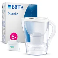 BRITA Wasserfilter Marella weiss inkl. 6x Maxtra Pro - Kapazität gefiltert: 1.4 l - Filterwechselanzeige: Ja - Detailfarbe: Weiss - Set: Ja - Material: Kunststoff