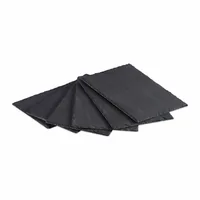 relaxdays Servierplatte Anthrazit, 6 Stück - Material: Schiefer - Zertifikate: Keine Zertifizierung - Detailfarbe: Anthrazit