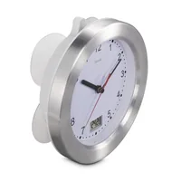 Hama Wanduhr Mauritius Ø 17 cm, Silber/Weiss - Form: Rund - Detailfarbe: Silber - Weiss - Uhrtyp: Analog/Digital - Funksignal: Keine Angaben - Funktionen: Zeit - Temperaturanzeige - Detailmaterial: Glas - Aluminium