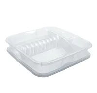 Rotho Abtropfgestell Geometric Transparent - Tiefe: 39.5 cm - Breite: 39.5 cm - Detailfarbe: Transparent - Geschirrhalterung: Tellerhalterung - Besteckhalter - Gläserkorb - Höhe: 8 cm - Produkttyp: Abtropfgestell