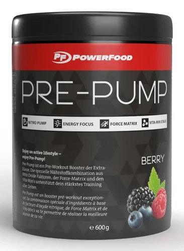 PowerFood One Pulver Pre-Pump Cranberry 700 g - Produktionsland: Irland - Anwendungszweck: Muskelaufbau - Einnahme: Nicht relevant - Gewicht pro Einheit: 700 g - Verpackungseinheit: 1 Stück - Sportart: Fitness