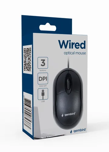 gembird Kabelgebundene optische Maus, USB, schwarz