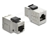 Delock Keystone-Modul Kupplung RJ45 Buchse zu RJ45 Buchse Cat.6A - Modultyp: Keystone - Anschluss Front: Buchse RJ-45 - Anschluss Rück: Buchse RJ-45 - Medientyp: Netzwerk - Schirmung: Ja - Detailfarbe: Schwarz - Silber