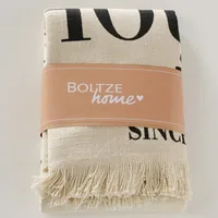 Boltze Tischläufer Nautic 140 x 40 cm - Material: Polyester (PES) - Produktart: Tischläufer - Motiv: Schriftzug - Detailfarbe: Beige - Schwarz - Breite: 40 cm - Länge: 140 cm