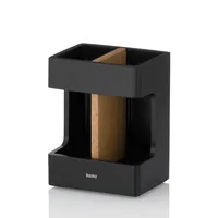 Kela Zahnputzbecher Cube Schwarz - Detailfarbe: Schwarz - Detailmaterial: Polyresin - Eiche - Grundmaterial: Holz - Kunststoff