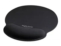 Delock Mauspad mit Handballenauflage rund schwarz
