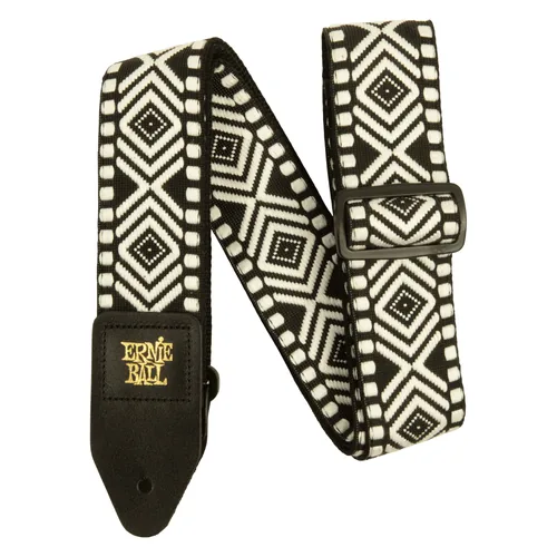 Ernie Ball Gitarrengurt 5343 Jacquard – White Savannah - Detailfarbe: Weiss-Schwarz - Material: Leder - Polypropylen (PP)
