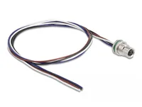 DeLOCK M8 panel-mount cable A-coded 4 pin female for panel with open cable ends front mounting 0.5 m