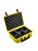 B&W Outdoor Case Type 1000 gelb mit Facheinteilung