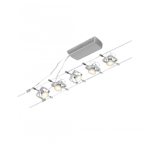 Paulmann CorDuo Seilsystem Mac II Basisset GU5.3 max. 5 x 10 W - Lampensockel: GU5.3 - Smart Home: Ja - Lichtfarbe: Warmweiss - Lichtstärke: 0 lm - Dimmbar: nicht dimmbar - Anzahl Lampen: 5