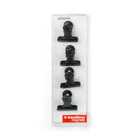Trendform Magnetclip Graffa 4er Set, Schwarz - Detailfarbe: Schwarz - Verpackungseinheit: 4 Stück - Haftkraft: Stark haftend