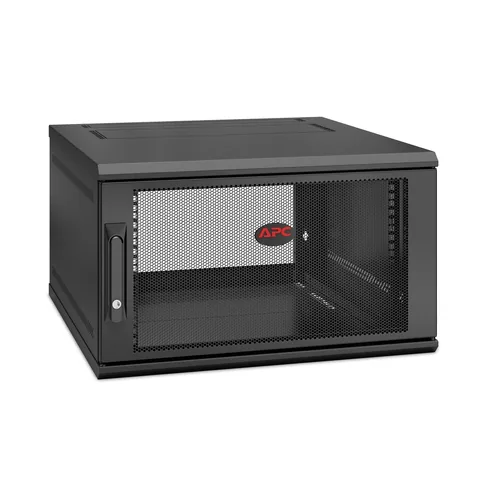 APC Wandschrank AR106SH6 19 / 6HE / Schwarz - Produkttyp: Wandgehäuse - 10/19 Rack: 19 - Höheneinheiten: 6HE - Schallgedämpft: Nein - Einbautiefe: 528 mm - Tiefe (Aussenmass): 600 mm