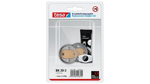 tesa Befestigungskit BK20-2, 2 Stück - Detailfarbe: Silber - Art: Adapter