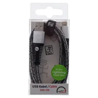 2GO USB Lade-Datenkabel Lightning 1m Nylon sil PET-Verp.