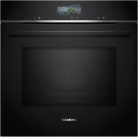 Siemens Einbaubackofen mit Mikrowelle iQ700 HM736G1B1C Schwarz - Einbaunormen: EU 60 - Funktionen: Heissluft - Mikrowelle - Ober-/Unterhitze - Pizzastufe - Umluft - Warmhalten - Ausstattung: Backblech - Elektronische Zeitschaltuhr - Gitterrost - Kindersic