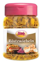 Stedy Gewürze Röstzwiebeln 90 g - Produkttyp: Gewürzmischungen - Ernährungsweise: Vegan - Laktosefrei - Produktionsland: Dänemark - Zertifikate: Keine Zertifizierung - Packungsgrösse: 90 g - Fairtrade: Nein