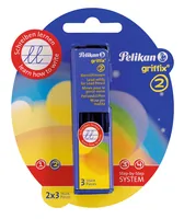 Pelikan Schreibmine Griffix Bleistiftmine HB, 2 x 3 Stk. - Art: Druckbleistift - Strichstärke: 2 mm - Härtegrad: HB - Detailfarbe: Grau - Set: Nein