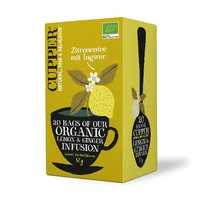 Cupper Teebeutel Bio  Zitronentee mit Ingwer 20 x 2.5 g - Teesorte/Infusion: Ingwer - Zitrone - Nachhaltigkeit: EU BIO - Packungsgrösse: 20 Stück - Teeform: Teebeutel - Fairtrade: Nein