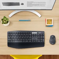 Logitech 920-008221 Tastatur Maus enthalten Universal RF Wireless + Bluetooth QWERTZ Deutsch Schwarz