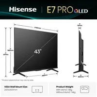 Hisense 43E77Q PRO 109,2 cm (43") 4K Ultra HD Smart TV Wifi Noir