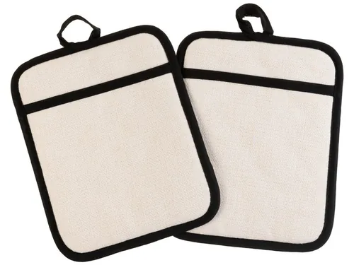 FTM Topflappen 2 Stück, Beige - Material: Leinen - Baumwolle - Detailfarbe: Beige - Textil-Art: Topflappen