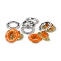 Prym Ösen mit Scheiben, 8 mm Orange, Silber - Verpackungseinheit: 32 Stück - Detailfarbe: Silber - Orange - Produkttyp: Ösen