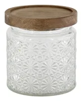 Chic Antique Einmachglas mit Blumenmuster 450 ml, 1 Stück - Produkttyp: Einmachglas - Set: Nein - Volumen: 450 ml - Verschlusstyp: Deckel - Material: Glas - Holz - Silikon