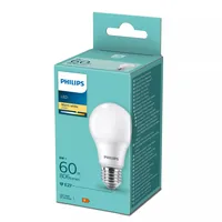 Philips Lampe LED 60W E27 A60 WW FR ND 1PF/6 DISC Warmweiss (WW) - Energieeffizienzklasse EnEV 2020: F - Lampensockel: E27 - Farbtemperatur Kelvin: 2700 K - Gesamtleistung: 8 W - Dimmbar: nicht dimmbar - Zusätzliche Ausstattung: Keine
