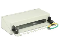Delock Netzwerkpanel 8 Port Keystone Desktop grau - Detailfarbe: Grau - Montage: Wand - DIN-Rail - Desktop - Serie: Standard - E-Nr.: 0 - Schirmung: Ja - Schnittstellen: Keystone