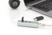 Digitus USB Type-CTM 3-Port Hub + Fast Ethernet LAN Adapter