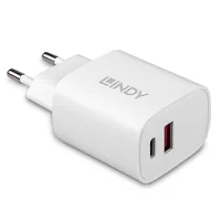 LINDY USB Typ A C Charger 20W, weiß