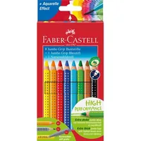 FABER-CASTELL Farbstifte Jumbo GRIP 280921 8 Farben/Bleistift/Namens.