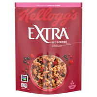 Kellogg's Müesli Extra Red Berries 400 g - Produkttyp: Früchte & Beeren - Nährwertangabe pro: 100 g - Energiegehalt (in kj): 1967 KJ - Energiegehalt (in kcal): 470 Kcal - Fett: 21 g - Gesättigte Fettsäuren: 8.9 g